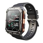 Njord Gear Indestructible Smartwatch, 2024 Njord Gear Smart Watch, Ip68 Waterproof Outdoor Rugged Smartwatch, with Remote Control Selfie and Sleep Monitoring, Sports Watch (Orange)