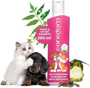 Caredom Herbal Pet Shampoo for Puppies & Kittens | Anti Ticks & Fleas Puppy Shampoo & Kitten Shampoo | Anti Itch & Anti Fungal | Allergy Relief with Natural Neem, Sitaphal & Clove Extracts (200ml)