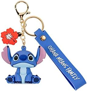 Disney Portachiavi 3D Lilo e Stitch blu e oro, Blu, Oro & Rosso, Taglia unica