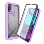 Dfjhure for Motorola Moto E20 Case Built-in Screen Protector Full Body Shockproof Protection Cover tylish Bumper Transparent Back Phone Case Cover for Motorola Moto E20- Purple