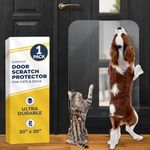 PROTECTO Heavy Duty Door Protector and Dog Scratch Guard 30x20 Transparent Cat Scratch Protectors Easy-to-Install Anti-Scratch Door Guards for Dogs and Cats Protection for Furniture, Walls and Windows