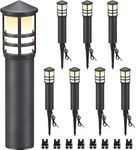 SUNVIE 8-Pack Low Voltage Pathway Lights 3W LED Landscape Pathway Lighting 3000K Warm White CRI 90+ Landscape Lights Wired 12-24V Aluminum Bollard Path Lights for Walkway Yard Garden, ETL Listed Cord