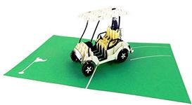 Golf Cart 3D Pop Up Greeting Card - Retirement, Happy Birthday Card, Fathers Day Card, Golf Gifts for Men, Golf lovers, Golfer Fans | Pop Card Express (Golf Cart Birthday Card (Dark Green))