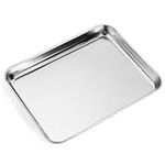 Stainless Steel Baking Sheets, Cookie Sheets,Toaster Oven Tray Pan & Rectangle Size 12.5x9.8x1 inch, Non Toxic & Healthy, Superior Mirror Finish & Dishwasher Safe & HOHUNGF