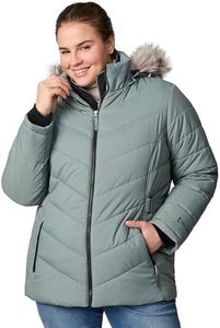 Free Country Women’s Winter Coat Parka Jacket Warm Insulated Water & Wind Resistant Fur Hood Long Puffer with Zip Pockets-Unstoppable II-Cyprus-Size M