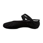 Bezioner-Shop Ballet Slippers Canvas Dance Split Shoes(Black and Light Pink) We Recommend You To Choose One(1) Size Larger Than Your Normal Shoe Size (Black, Adults EU38/UK5=9.65")