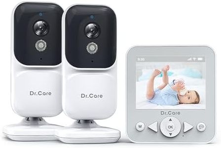 Dr.Care NeoView Baby Monitor Video e Audio con 2 Telecamere, 1500mAh 2.8", Audio Bidirezionale, Visione Notturna, VOX, Sensore di Temperatura, Ninne Nanne, Clip per Cintura, Supporta fino a 128GB
