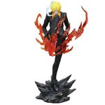 WANSHI Anime Figure One Piece Sanji Figure, 29 cm Bathed Sanji Bandage with Leg Flame Effect Anime Figures Collection Decoration Model Toys