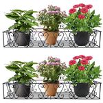 D&V ENGINEERING - Creative in innovation Metal Railings Pot Stand │Hanging pot stands for plants in balcony Railings (Adjustable Hanger, Pack of 2-Black)