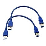 Seadream USB3.0 Printer Cable; 2Pack 1 ft / 30cm SuperSpeed USB 3.0 Type A Male to Type B Male Cable;USB 3.0 A to B Male to Male Cable;…