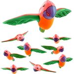 Sonarun 8 Pack Inflatable Parrot Blow Up Cute Lifelike Flying Parrot Tropical Birds Inflates for Hawaiian Summer Tropical Theme Beach Pool Party Decoration Favors