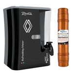 Noir Aqua Roma Premium RO Water Purifier For Home with Advanced Copper + RO + UV + UF + TDS Control + Pre Filter & Accessories, RO Water Filter System for home 10 Ltrs, 8 Stage (Black)