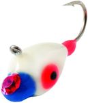 Clam 9362 Epoxy Drop Lure, Size 12, White/Blue Glow