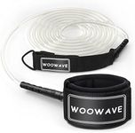 WOOWAVE Surfboard Leash Premium Surf Leash SUP Leg Rope Straight 6/7/8/9 feet for All Types of Surfboards with Waterproof Wallet/Phone Case (Clear White Core, 6ft & 7mm)