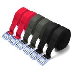 6 Pcs Ratchet Straps,Heavy Duty Tensioning Belts, 5M x 2.5mm Cargo Straps Lashing Strap Buckle Straps For Mounting on Bicycle Carriers, Car Luggage Cargo Trailer