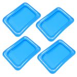 DOITOOL 4Pcs Inflatable Serving Bars, Ice Buffet Salad Serving Trays Cooler, Food Fruit Drink Containers, Floating Beverage Tray Ice Food Server Indoor Outdoor Picnic Pool Party Supplies