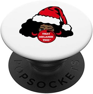 That Melanin Christmas Mrs. Claus Santa Black Winking Claus PopSockets PopGrip: Swappable Grip for Phones & Tablets