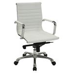 Lorell Modern Chair, 39.8" x 25" x 24.8", White, Chrome, Polished Aluminum