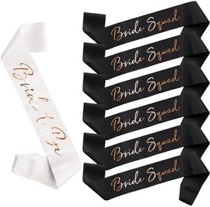 7-Pack Bride Sash Set - Bride to Be Bridesmaids Bachelorette Party Sash Accessories Bridal Shower Decorations Bachelorette Outfit for Bride（White and Black)