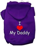 Mirage Pet Products I Love My Daddy Screen Print Pet Hoodies, Purple, X-Large