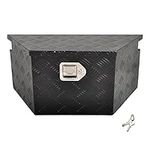 TBAPFS 26 Inch Aluminum Trailer Tongue Tool Box 5 Bar Tread Wide Utility ToolBox for Pick Up Truck RV Storage Organizer Tool Box with Lock and Keys - 26"X13.3"X12" Black