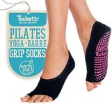 Tucketts Ballerina Toeless Non-Slip Grip Socks - Anti Skid Barre, Pilates, Dance, Home & Leisure, Pedicure - S/M - 1 pair Solid Night