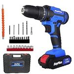 Yiyai Powerful Cordless Drill Set & Screwdriver w/Battery, 21V 45N.m Impact Power Tool, Fast Charger, 25 + 1 Torque Setting w Quick-Release Drill Chuck, 2-Speed with 26pcs Accessories