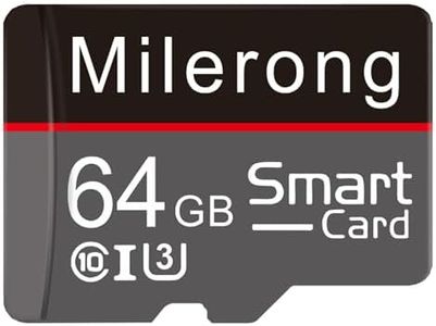 Milerong 64GB Memory Card,Class 10 Micro TF Memory Card for Dash Cam/PC/Smart-Phone/Bluetooth Speaker/Table