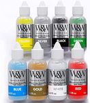 Airbrush Food Colouring Set - 8 x 14ml Bottles - Gluten Nut & Lactose Free. Vegan - Non-Clogging Edible Paints for Decorating Cupcakes, Sweets, Chocolate, Cakes, Donuts, Cookies & Biscuit Bakes.