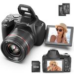 NBD 64MP Digital Camera for Photography, 4K DSLR Cameras for YouTube with 3”，270° Flip Screen,12X Optical Zoom & 30X Digital Zoom, 64G SD Card, WiFi& Autofocus with Flash, 2 Batteries (N700)