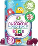 NUTRAMIN Kids Mood Boost Vegam Vitamin Gummy: Calming Magnesium Citrate Supplement for Children with Ashwagandha & Vitamin B Complex to Relax & Focus - Sugar-Free, Allergy-Safe, Non-GMO 90 ct