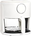 COOK WITH COLOR Colorful 1200W 4Qt Air Fryer: Glass Basket, Dishwasher Safe, 60min Timer, 6 Presets, Temp Control 175F-400F, 4 QT, Cream