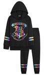 Harry Potter Girls Tracksuit, Hoodie and Girls Tracksuit Bottoms (11-12 Years, Black)