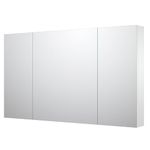 Sunrosa Aluminum Bathroom Medicine Cabinet with Mirror Door, 48"×27.5" Bathroom Mirror Cabinet, Wall-mountable and Recessed-in Mirror Cabinet, 3 Doors Medicine Cabinet Organizer