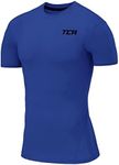 TCA Boys' Pro Performance Compression Base Layer Short Sleeve Thermal Top - Dazzling Blue, 6-8 Years