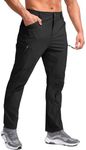 Pudolla Men's Hiking Pants Waterproof Travel Cargo Pants with 7 Pockets Stretch for Golf Fishing Climbing, Black, Large