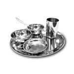 Shri & Sam Stainless Steel Shagun Solid Dinner Set (6 Pcs)