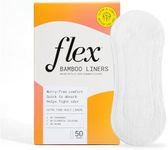 Flex Bamboo Panty Liners (50 Count) | Ultra Thin Daily Pantyliners | Fragrance-Free Feminine Care Liners Made with 100% Bamboo | Absorbent & Comfortable | Helps Fight Odor