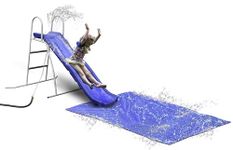 6' Water Wave Slide, Free Standing with Built in Adjustable Water Sprinkler and Bonus Ground Water Slide Tarp by XDP Recreation