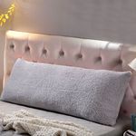 Reafort Ultra Soft Sherpa Body Pillow Cover/Case with Zipper Closure 21"x54" (Silver Grey, 53cm x 137cm Body Pillow Cover)