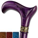 Asterom Walking Cane - Handmade Ergonomic, Cane for Women - Wooden Canes for Men, Canes for Seniors Women, Cool, Unique, Wood (Purple, 36 Inch)