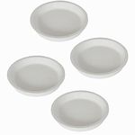 Lasaki Round Ceramic Trays (Plates Saucers) for Pots, planters, Flower, Succulent(Set of 4,White,6 inch) R6(Plants not Included)