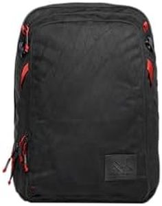 KULKEA KARTTA Travel Ski Boot Backpack - Travel Ski Boot Bag With Open Pack Design For Quick Gear & Boot Storage - Carry On Bag - Durable, Spacious, & Water Resistant Backpack (Black-Red)
