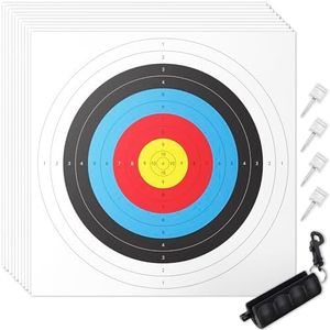 30 Pack Archery Target Paper - Standard 40x40CM 10-Ring, 18-Meter Indoor Archery Target Face with Arrow Puller & Pins, Archery Accessories for Bow Hunting & Shooting Precision Practice Yummuely