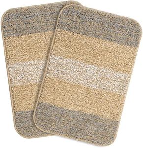 Saral Home Soft Microfiber Anti-Skid Bath Mat Pack of 2 (Taupe, 35X50 cm)