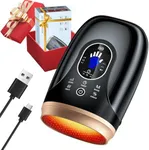 Ealken Hand Massager with Heat and Compression, 6 Holes Finger Stretching Hand Massager for Arthritis and Carpal Tunnel, 6 Levels Pressure Therapy with Wrist Massage Palm Kneading, Gifts for Women Men