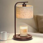 Candle Warmer Lamp with Timer, Dimmable Candle Wax Warmer Electric Candle Heater with Replacement Bulbs, Candle Holders for Bedroom Home Decor, Gifts for Women Mom Housewarming, Brown