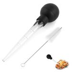 2 Pcs Turkey Baster, Baster for Cooking, Turkey Oil Dropper with Brush, Turkey Baster for Cooking, Cooking Turkey Injector Long Turkey Baster for Oiling and Marinating Turkey Beef Pork Fish (Black)