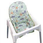 ZARPMA Cotton Seat Covers Compatible for IKEA Antilop Highchair,Cotton Surface and Cotton Padded,Forest Pattern Foldable Baby Highchair Cover for Antilop Child Chair Cushion(Green Forest)