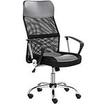 Yaheetech Desk Chair Ergonomic Office Chair Adjustable Computer Desk Chair Comfy Study Chair Swivel Chair Faux Leather for Conference Meeting